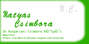 matyas csimbora business card